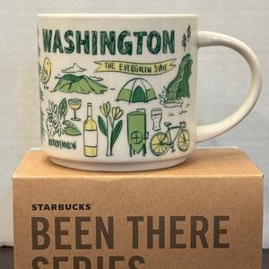 Starbucks White & Green Washington Illustration Mug
